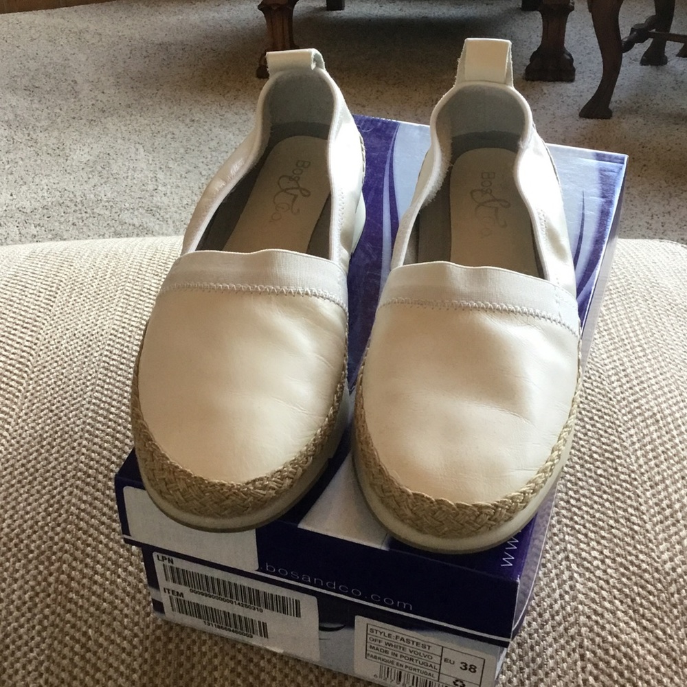 NIB Bos & Co Fastest Off White Volvo Espadrilles